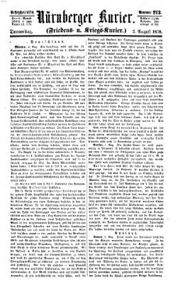 Nürnberger Kurier (Nürnberger Friedens- und Kriegs-Kurier) Donnerstag 5. August 1858