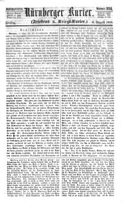 Nürnberger Kurier (Nürnberger Friedens- und Kriegs-Kurier) Freitag 6. August 1858