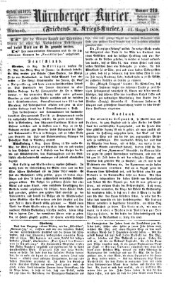 Nürnberger Kurier (Nürnberger Friedens- und Kriegs-Kurier) Mittwoch 11. August 1858