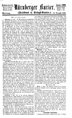 Nürnberger Kurier (Nürnberger Friedens- und Kriegs-Kurier) Sonntag 15. August 1858