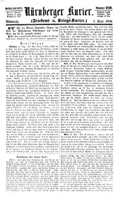 Nürnberger Kurier (Nürnberger Friedens- und Kriegs-Kurier) Mittwoch 1. September 1858