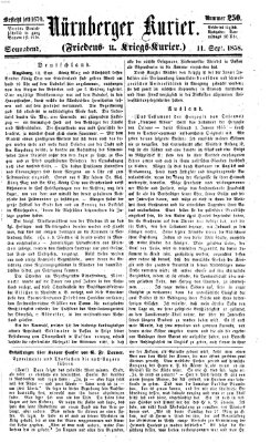 Nürnberger Kurier (Nürnberger Friedens- und Kriegs-Kurier) Samstag 11. September 1858