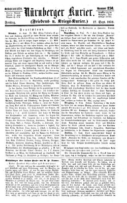 Nürnberger Kurier (Nürnberger Friedens- und Kriegs-Kurier) Freitag 17. September 1858