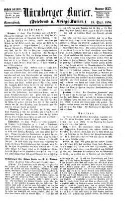 Nürnberger Kurier (Nürnberger Friedens- und Kriegs-Kurier) Samstag 18. September 1858