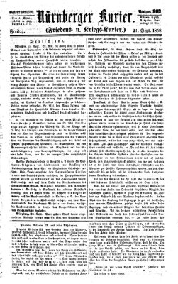 Nürnberger Kurier (Nürnberger Friedens- und Kriegs-Kurier) Freitag 24. September 1858