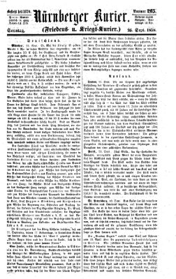 Nürnberger Kurier (Nürnberger Friedens- und Kriegs-Kurier) Sonntag 26. September 1858