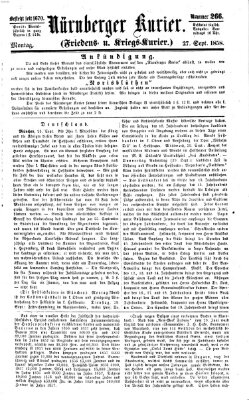 Nürnberger Kurier (Nürnberger Friedens- und Kriegs-Kurier) Montag 27. September 1858