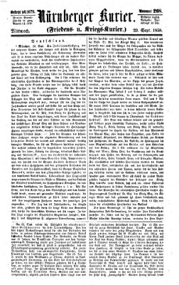 Nürnberger Kurier (Nürnberger Friedens- und Kriegs-Kurier) Mittwoch 29. September 1858