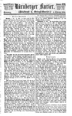 Nürnberger Kurier (Nürnberger Friedens- und Kriegs-Kurier) Sonntag 3. Oktober 1858