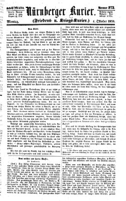 Nürnberger Kurier (Nürnberger Friedens- und Kriegs-Kurier) Montag 4. Oktober 1858