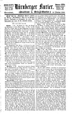 Nürnberger Kurier (Nürnberger Friedens- und Kriegs-Kurier) Samstag 9. Oktober 1858