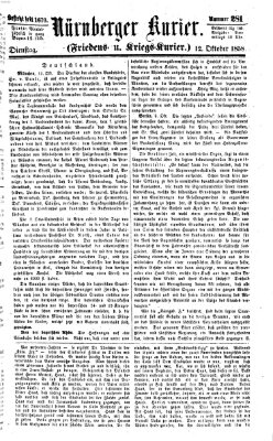 Nürnberger Kurier (Nürnberger Friedens- und Kriegs-Kurier) Dienstag 12. Oktober 1858