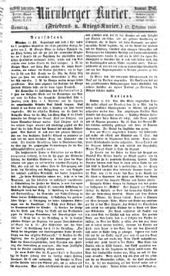 Nürnberger Kurier (Nürnberger Friedens- und Kriegs-Kurier) Sonntag 17. Oktober 1858