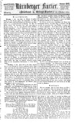 Nürnberger Kurier (Nürnberger Friedens- und Kriegs-Kurier) Montag 18. Oktober 1858