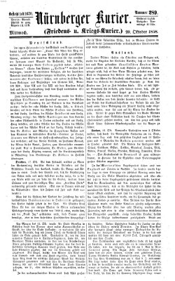 Nürnberger Kurier (Nürnberger Friedens- und Kriegs-Kurier) Mittwoch 20. Oktober 1858