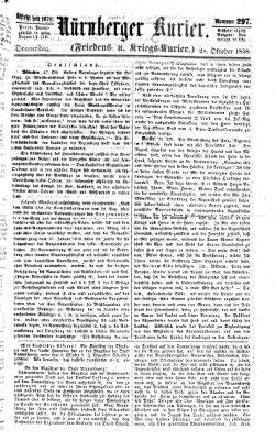 Nürnberger Kurier (Nürnberger Friedens- und Kriegs-Kurier) Donnerstag 28. Oktober 1858