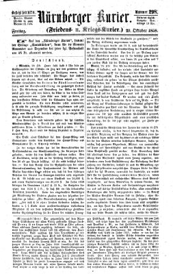 Nürnberger Kurier (Nürnberger Friedens- und Kriegs-Kurier) Freitag 29. Oktober 1858