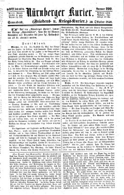 Nürnberger Kurier (Nürnberger Friedens- und Kriegs-Kurier) Samstag 30. Oktober 1858