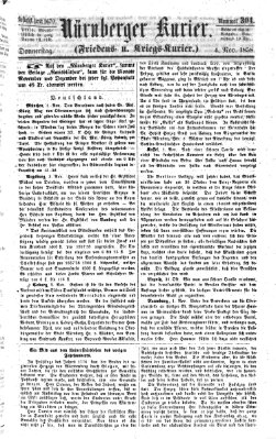 Nürnberger Kurier (Nürnberger Friedens- und Kriegs-Kurier) Donnerstag 4. November 1858