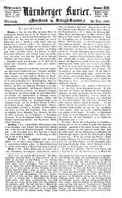 Nürnberger Kurier (Nürnberger Friedens- und Kriegs-Kurier) Mittwoch 10. November 1858