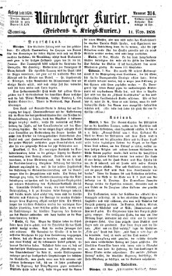 Nürnberger Kurier (Nürnberger Friedens- und Kriegs-Kurier) Sonntag 14. November 1858