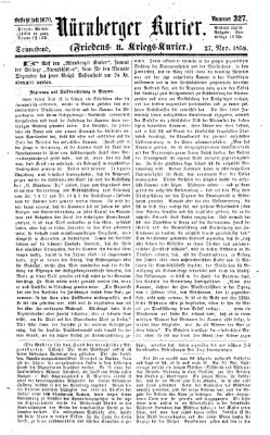 Nürnberger Kurier (Nürnberger Friedens- und Kriegs-Kurier) Samstag 27. November 1858