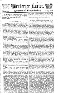 Nürnberger Kurier (Nürnberger Friedens- und Kriegs-Kurier) Mittwoch 1. Dezember 1858