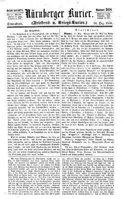 Nürnberger Kurier (Nürnberger Friedens- und Kriegs-Kurier) Samstag 18. Dezember 1858