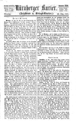 Nürnberger Kurier (Nürnberger Friedens- und Kriegs-Kurier) Montag 20. Dezember 1858