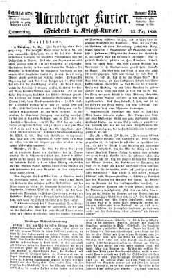 Nürnberger Kurier (Nürnberger Friedens- und Kriegs-Kurier) Donnerstag 23. Dezember 1858