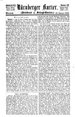 Nürnberger Kurier (Nürnberger Friedens- und Kriegs-Kurier) Mittwoch 12. Januar 1859