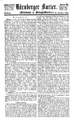 Nürnberger Kurier (Nürnberger Friedens- und Kriegs-Kurier) Freitag 21. Januar 1859