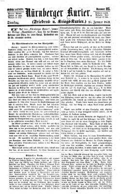 Nürnberger Kurier (Nürnberger Friedens- und Kriegs-Kurier) Dienstag 25. Januar 1859