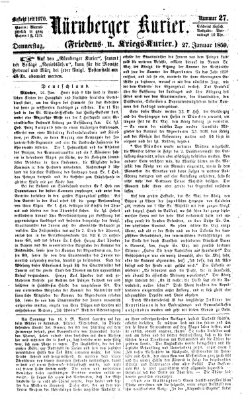 Nürnberger Kurier (Nürnberger Friedens- und Kriegs-Kurier) Donnerstag 27. Januar 1859