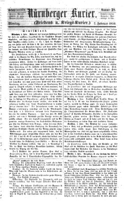 Nürnberger Kurier (Nürnberger Friedens- und Kriegs-Kurier) Montag 7. Februar 1859