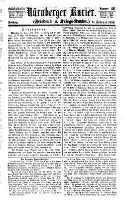 Nürnberger Kurier (Nürnberger Friedens- und Kriegs-Kurier) Freitag 11. Februar 1859