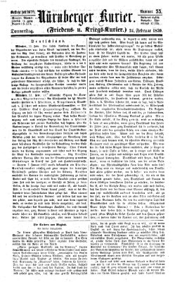 Nürnberger Kurier (Nürnberger Friedens- und Kriegs-Kurier) Donnerstag 24. Februar 1859