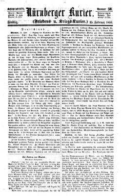 Nürnberger Kurier (Nürnberger Friedens- und Kriegs-Kurier) Freitag 25. Februar 1859