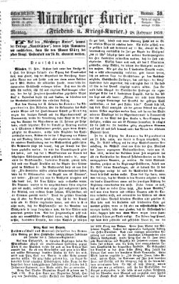 Nürnberger Kurier (Nürnberger Friedens- und Kriegs-Kurier) Montag 28. Februar 1859