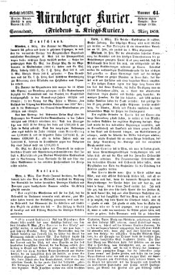 Nürnberger Kurier (Nürnberger Friedens- und Kriegs-Kurier) Samstag 5. März 1859