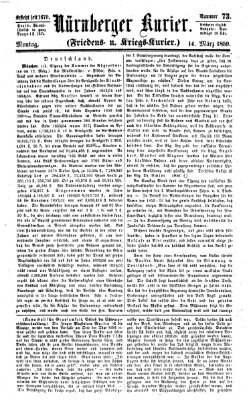 Nürnberger Kurier (Nürnberger Friedens- und Kriegs-Kurier) Montag 14. März 1859