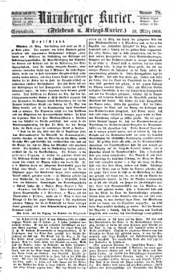 Nürnberger Kurier (Nürnberger Friedens- und Kriegs-Kurier) Samstag 19. März 1859