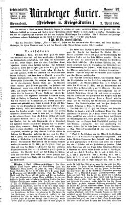 Nürnberger Kurier (Nürnberger Friedens- und Kriegs-Kurier) Samstag 2. April 1859