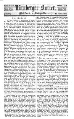 Nürnberger Kurier (Nürnberger Friedens- und Kriegs-Kurier) Dienstag 19. April 1859