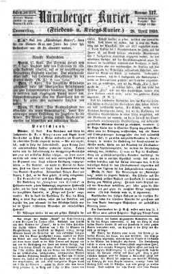 Nürnberger Kurier (Nürnberger Friedens- und Kriegs-Kurier) Donnerstag 28. April 1859