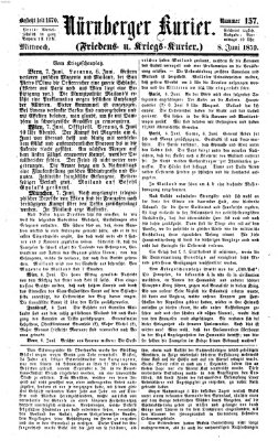 Nürnberger Kurier (Nürnberger Friedens- und Kriegs-Kurier) Mittwoch 8. Juni 1859