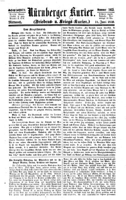 Nürnberger Kurier (Nürnberger Friedens- und Kriegs-Kurier) Mittwoch 15. Juni 1859