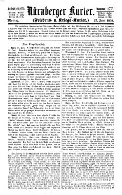 Nürnberger Kurier (Nürnberger Friedens- und Kriegs-Kurier) Montag 27. Juni 1859