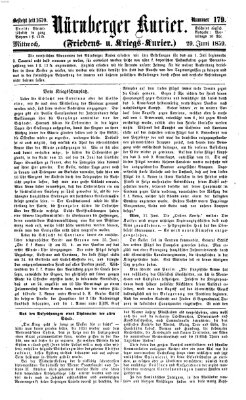 Nürnberger Kurier (Nürnberger Friedens- und Kriegs-Kurier) Mittwoch 29. Juni 1859