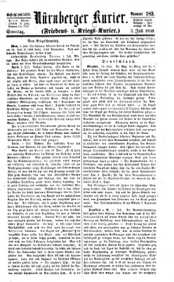 Nürnberger Kurier (Nürnberger Friedens- und Kriegs-Kurier) Sonntag 3. Juli 1859